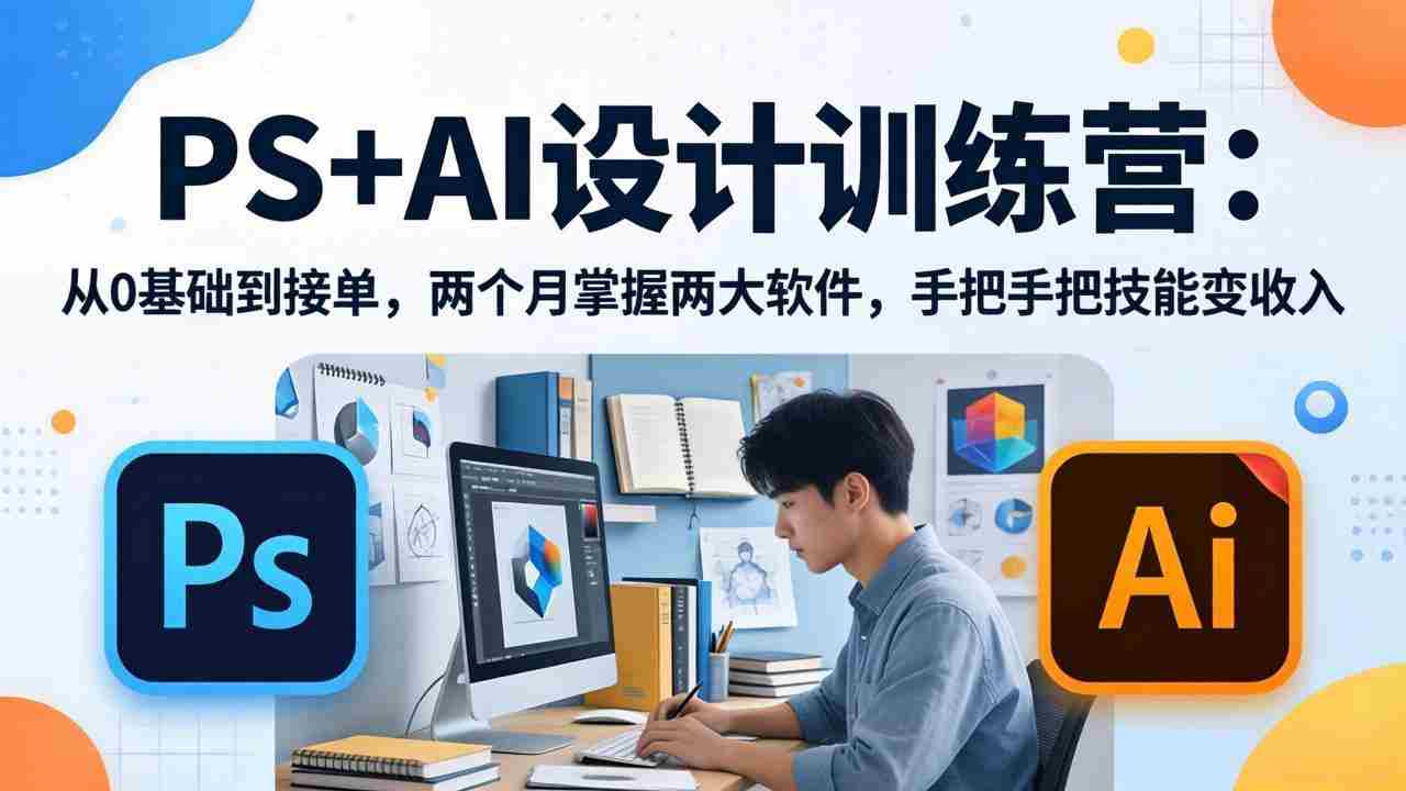 （17885期）PS+AI设计训练营：从0基础到接单，两个月掌握两大软件，手把手把技能变收入-副业部