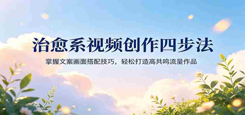 治愈系视频创作四步法：掌握文案画面搭配技巧，轻松打造高共鸣流量作品-副业部