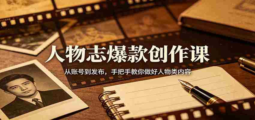 人物志爆款创作课：从账号到发布，手把手教你做好人物类内容-副业部