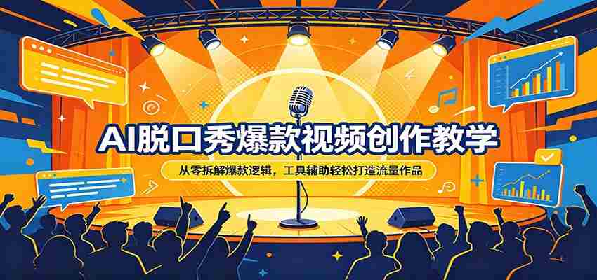 AI脱口秀爆款视频创作教学：从零拆解爆款逻辑，工具辅助轻松打造流量作品-副业部