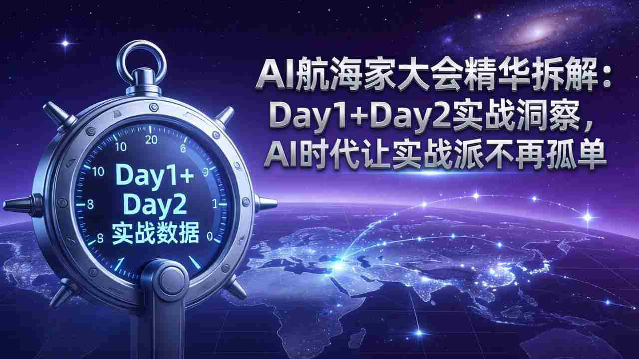 （17867期）AI航海家大会精华拆解：Day1+Day2实战洞察，AI时代让实战派不再孤单-副业部