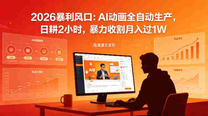 2026暴利风口：AI动画全自动生产，日耕2小时，暴力收割月入过1W-副业部