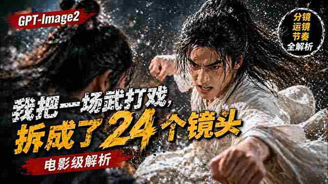 （18212期）用GPT-Image2，把一段武打对决拆成24个连续镜头，从人物建立、动作衔接、运镜节奏，到情绪爆发-副业部