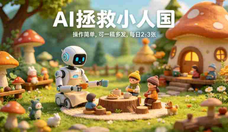 AI拯救小人国治愈视频玩法,操作简单,可一稿多发,每天2-3张