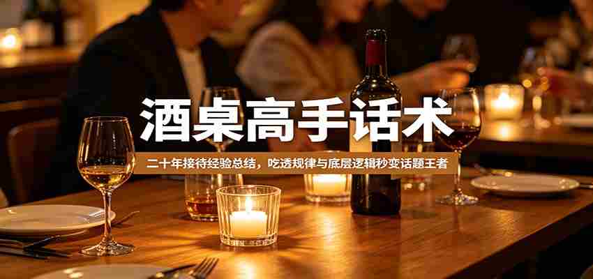 酒桌高手话术：二十年接待经验总结，吃透规律与底层逻辑秒变话题王者-副业部