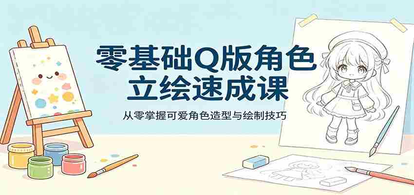 零基础Q版角色立绘速成课，从零掌握可爱角色造型与绘制技巧-副业部