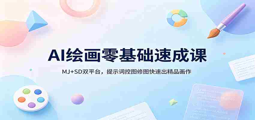 AI绘画零基础速成课:MJ+SD双平台,提示词控图修图快速出精品画作-副业部