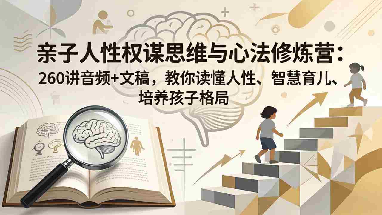 （18076期）亲子人性权谋思维与心法修炼营：260讲音频+文稿，教你读懂人性、智慧育儿、培养孩子格局-副业部