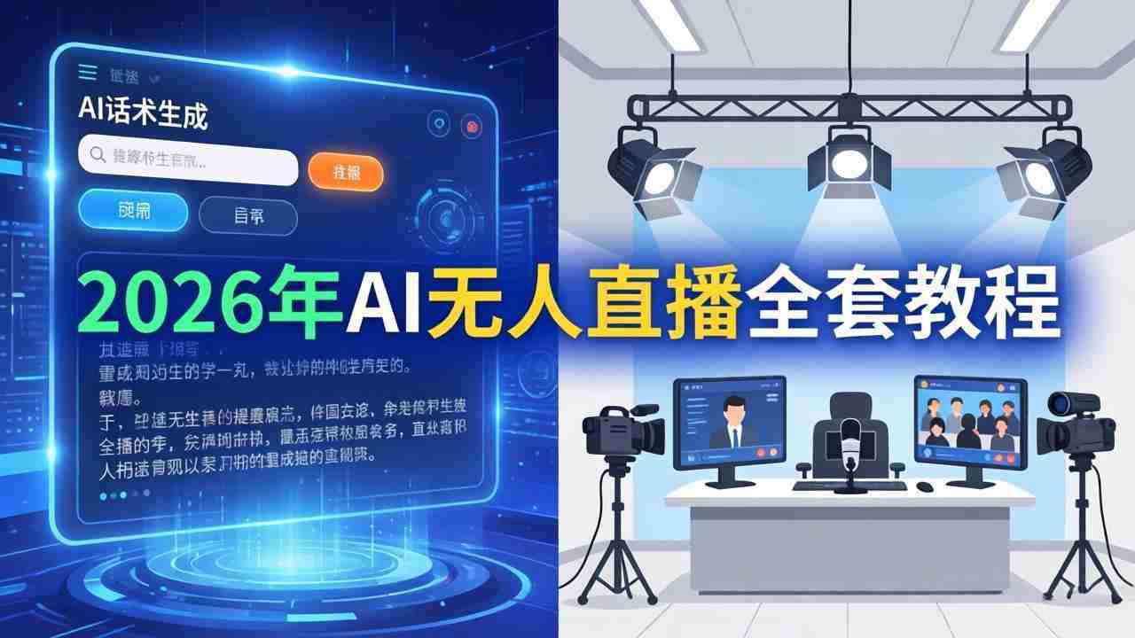（17953期）2026年AI无人直播全套教程：OBS安装+软件配置+直播间搭建+话术生成+一键开播实操-副业部