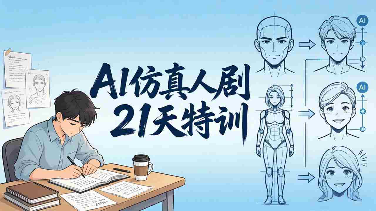 (18082期)AI仿真人剧21天特训-更新:从剧本到成片全流程实战,掌握角色一致性与变现方法-副业部