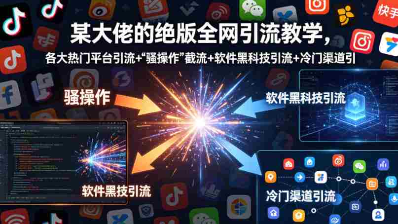 某大佬的绝版全网引流教学，各大热门平台引流+”骚操作”截流+软件黑科技引流+冷门渠道引流等-副业部