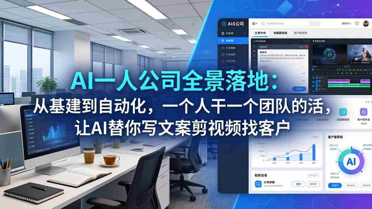 （17939期）AI一人公司全景落地：从基建到自动化，一个人干一个团队的活，让AI替你写文案剪视频找客户-副业部