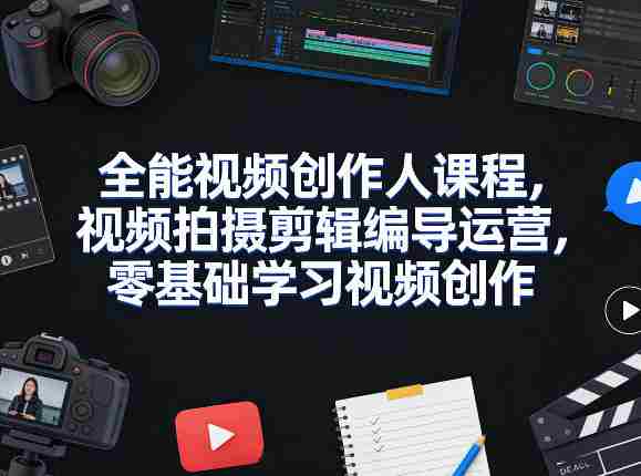 全能视频创作人课程，视频拍摄剪辑编导运营，零基础学习视频创作（更新2026年4月）-副业部
