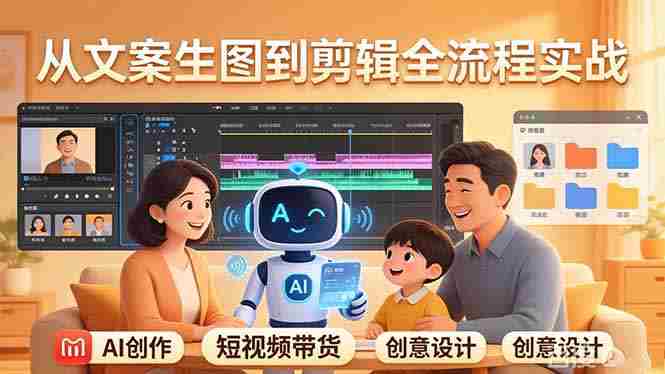 （17916期）原创 AI 剧情短视频带货：AI+家庭剧情+带货广告，从文案生图到剪辑全流程实战-副业部