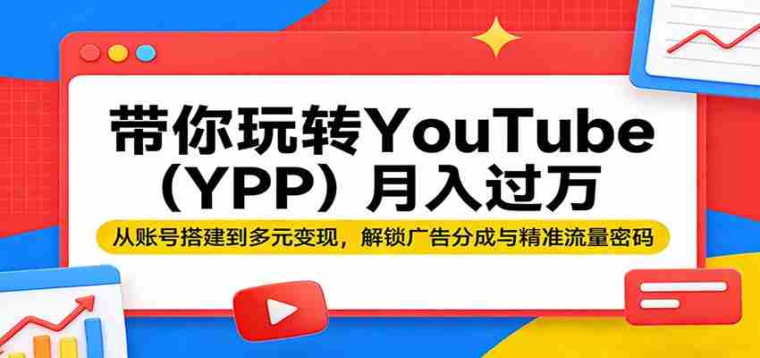 带你玩转YouTube（YPP）月入过万：从账号搭建到多元变现，解锁广告分成与精准流量密码-副业部