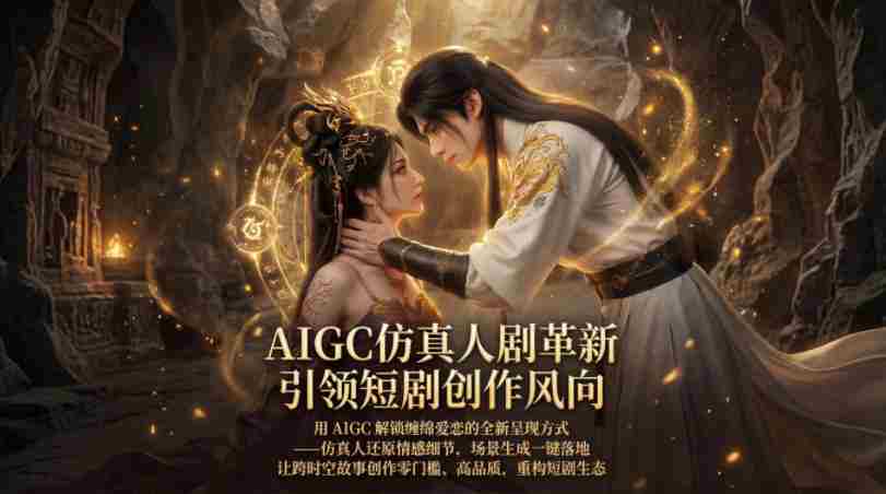 AIGC仿真人《合欢宗》短剧教学，用AIGC解锁缠绵爱恋的全新呈现方式，让跨时空故事创作零门槛、高品质，重构短剧生态-副业部