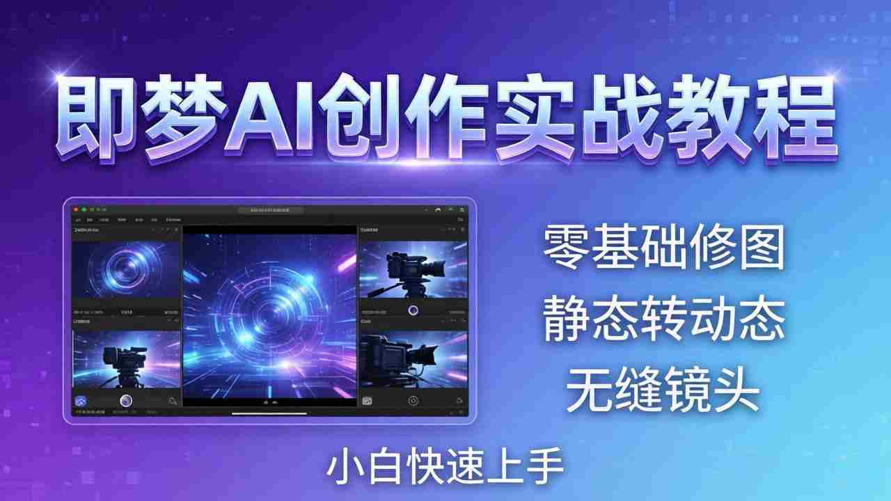 （18196期）即梦AI创作实战教程，从零基础修图到AI导演，实战教学静态转动态+无缝镜头，小白快速上手-副业部