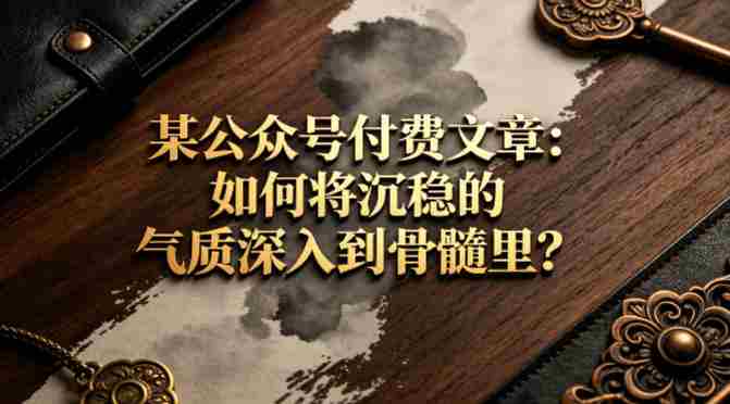 某公众号付费文章:如何将沉稳的气质深入到骨髓里?
