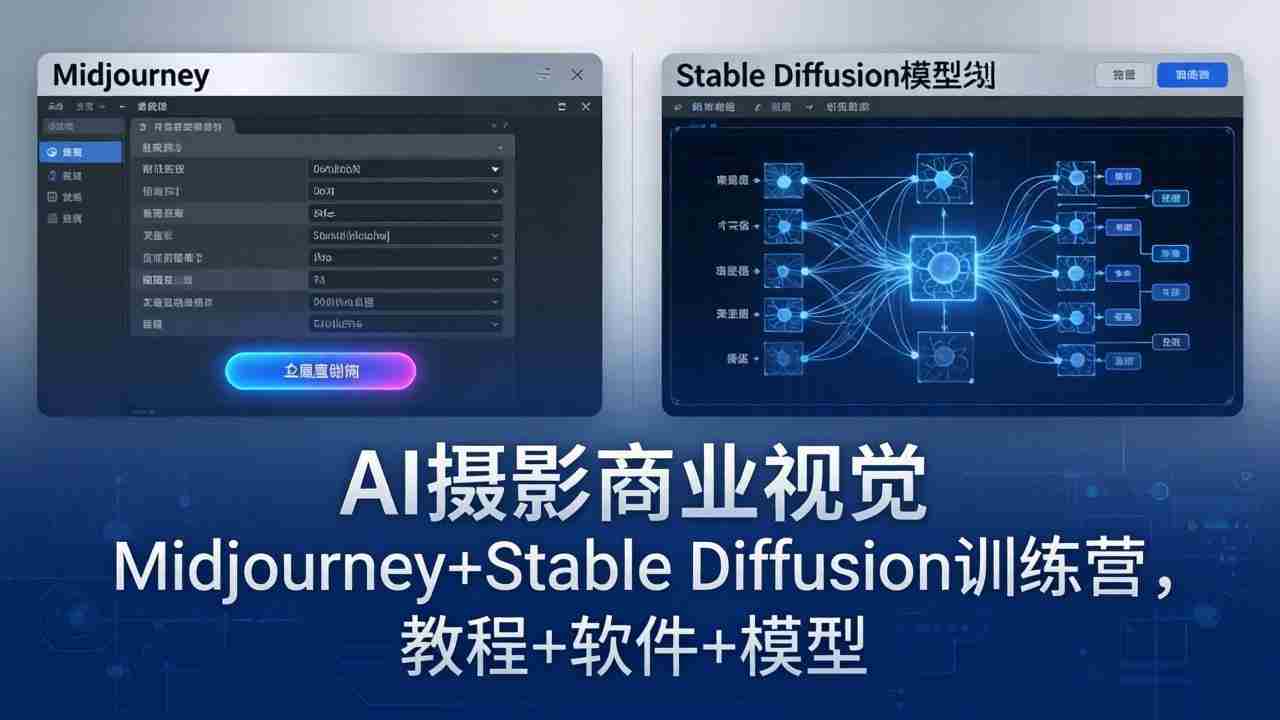 （18271期）AI摄影商业视觉Midjourney+Stable Diffusion训练营，教程+软件+模型-副业部