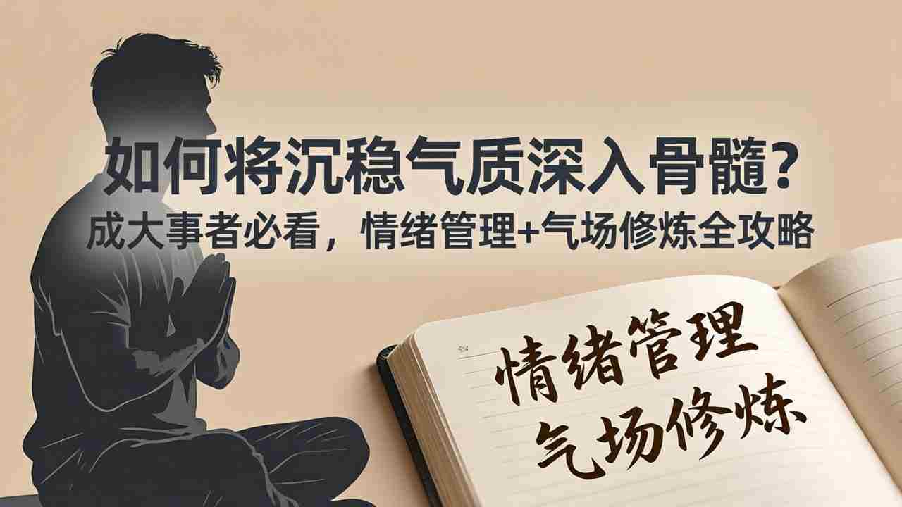 （18058期）付费文章：如何将沉稳气质深入骨髓？成大事者必看，情绪管理+气场修炼全攻略-副业部
