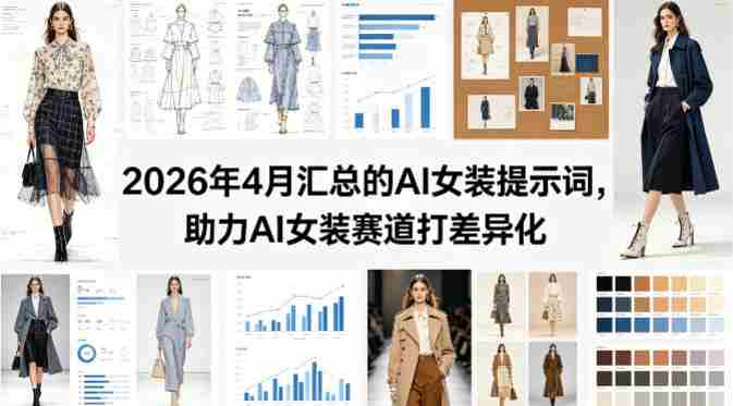 2026年4月汇总的AI女装提示词，助力AI女装赛道打差异化-副业部