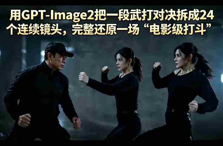 用GPT-Image2把一段武打对决拆成24个连续镜头，完整还原一场“电影级打斗”-副业部
