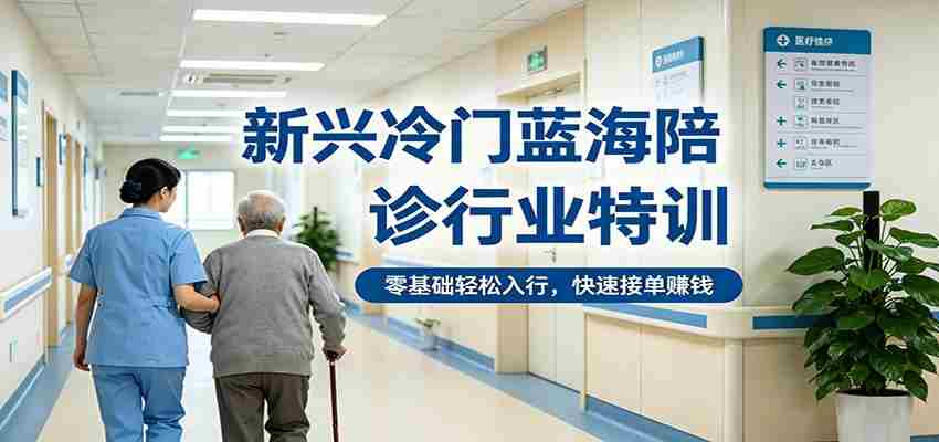 新兴冷门蓝海陪诊行业特训，零基础轻松入行，快速接单赚钱-副业部
