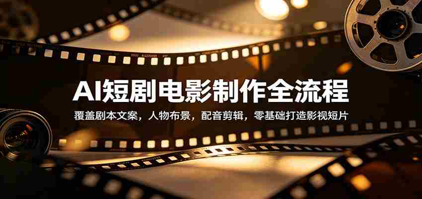 AI短剧电影制作全流程:覆盖剧本文案,人物布景,配音剪辑,零基础打造影视短片-副业部