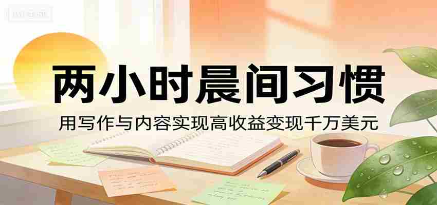 付费文章：两小时晨间习惯，用写作与内容实现高收益变现千万美元-副业部