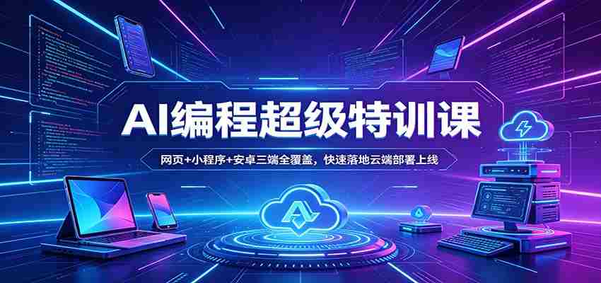 AI编程超级特训课:网页+小程序+安卓三端全覆盖,快速落地云端部署上线-副业部