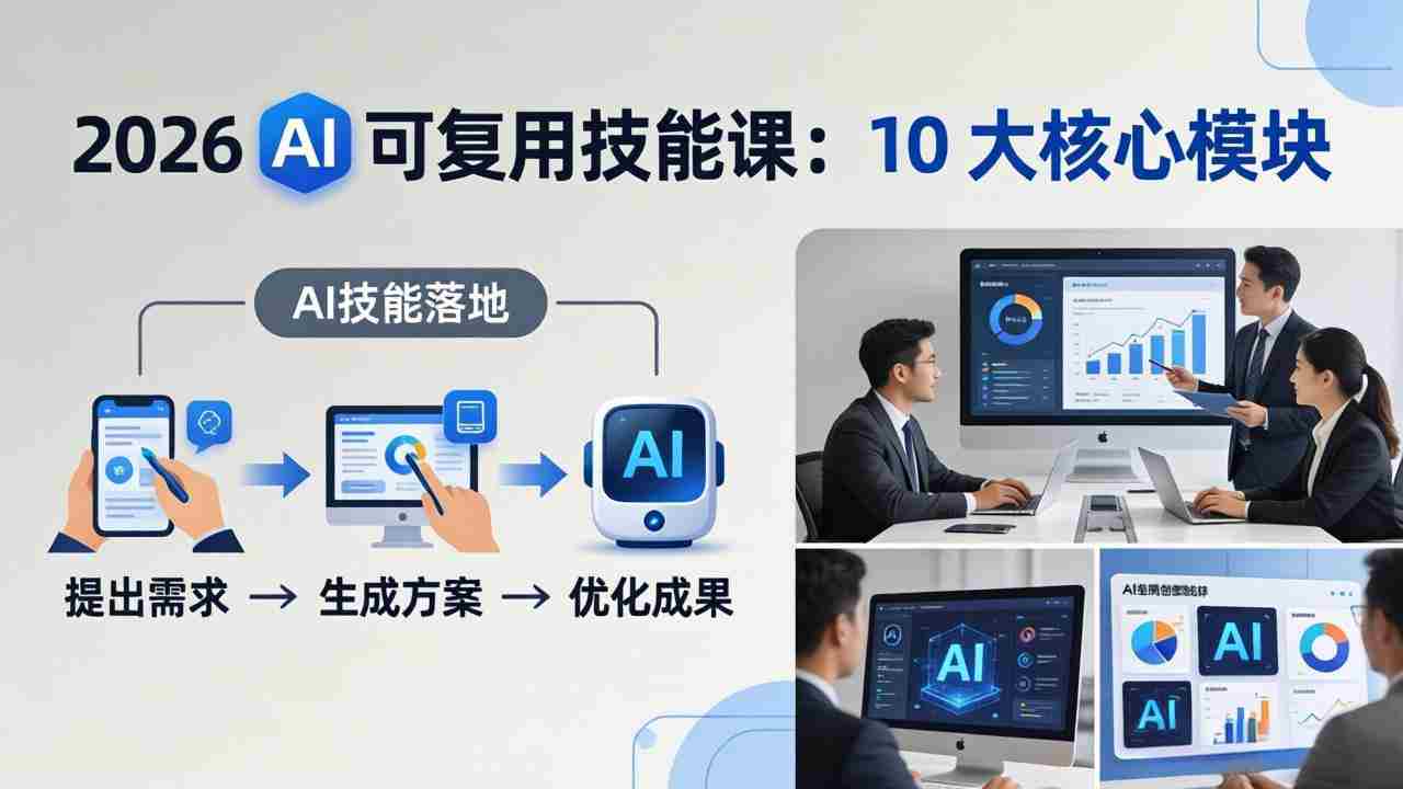 （17894期）2026AI可复用技能-4月新课：10大核心模块，手把手教你把AI用进工作、产出成果-副业部