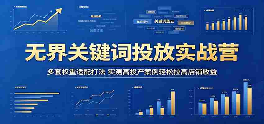 无界关键词投放实战营：多套权重适配打法，实测高投产案例轻松拉高店铺收益-副业部