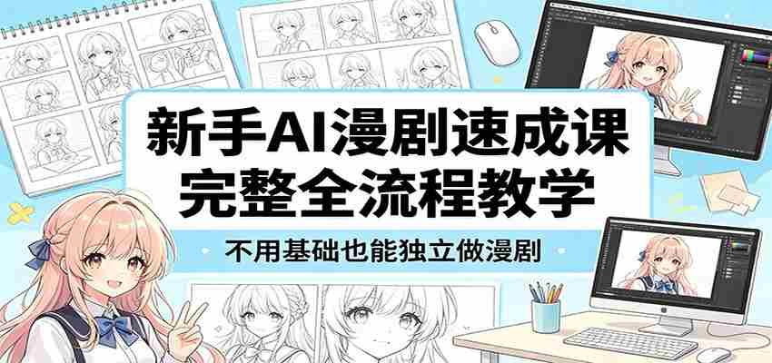 新手AI漫剧速成课：完整全流程教学，不用基础也能独立做漫剧-副业部