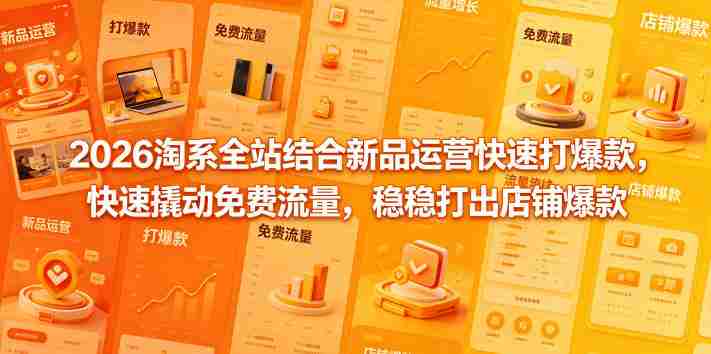 2026淘系全站结合新品运营快速打爆款，快速撬动免费流量，稳稳打出店铺爆款（更新5月12日）-副业部