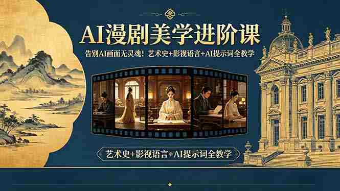 （18480期）告别AI画面无灵魂！AI漫剧美学进阶课，艺术史+影视语言+AI提示词全教学-副业部