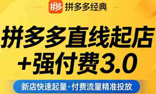 拼多多直线起店+强付费3.0，教你稳定起店、高效控投产、破解流量瓶颈（更新4月）-副业部