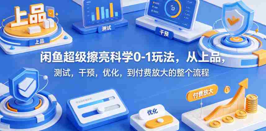 闲鱼超级擦亮科学0-1玩法，从上品，测试，干预，优化，到付费放大的整个流程-副业部