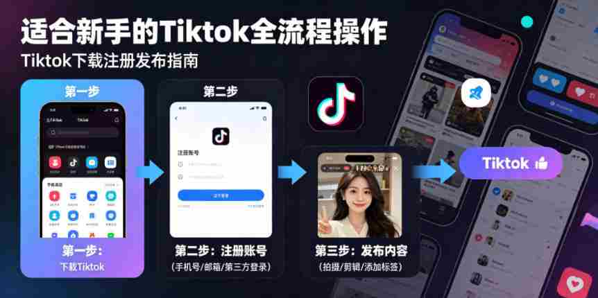Tiktok下载注册发布，适合新手的Tiktok全流程操作-副业部