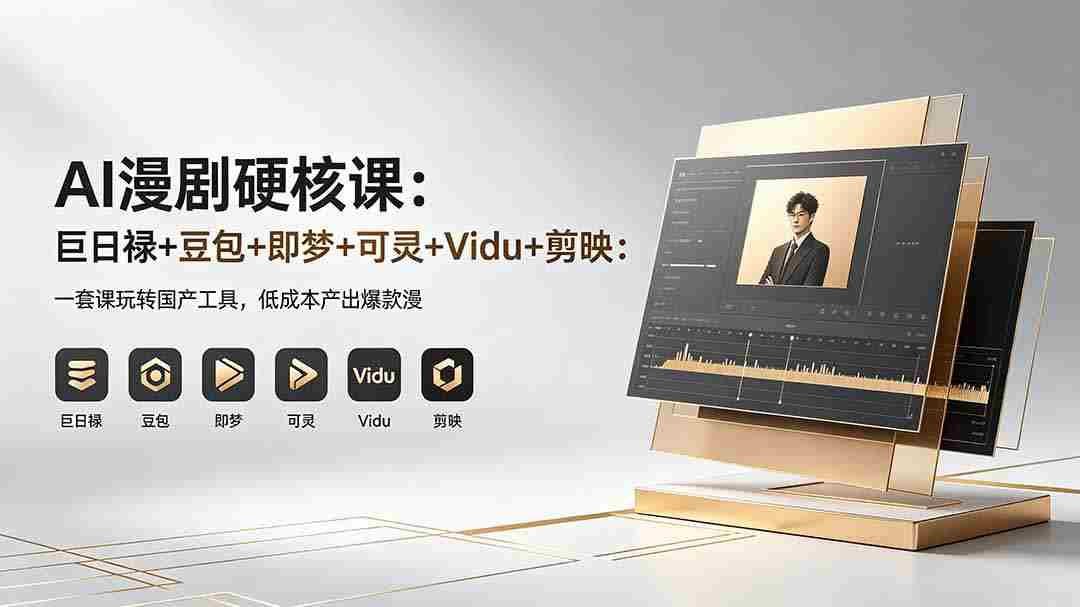 （18280期）AI漫剧硬核课：巨日禄+豆包+即梦+可灵+Vidu+剪映：一套课玩转国产工具，低成本产出爆款漫剧-副业部