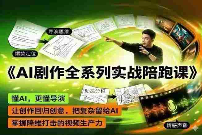 AI剧作全系列实战陪跑课，懂AI，更懂导演，让创作回归创意，把复杂留给AI，掌握降维打击的视频生产力-副业部