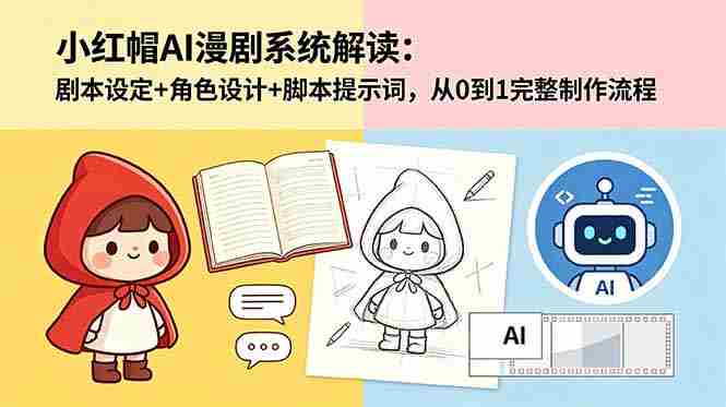 （18612期）小红帽AI漫剧系统解读：剧本设定+角色设计+脚本提示词，从0到1完整制作流程-副业部