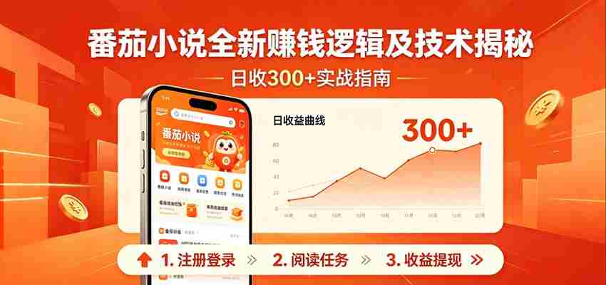 番茄小说全新赚钱逻辑及技术日收300+，小白新书皆可做！无脑赚就行了！-副业部