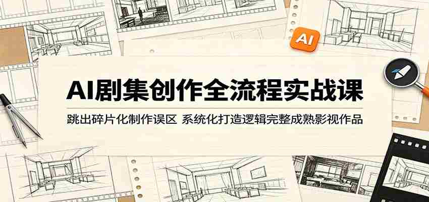 AI剧集创作全流程实战课：跳出碎片化制作误区，系统化打造逻辑完整成熟影视作品-副业部