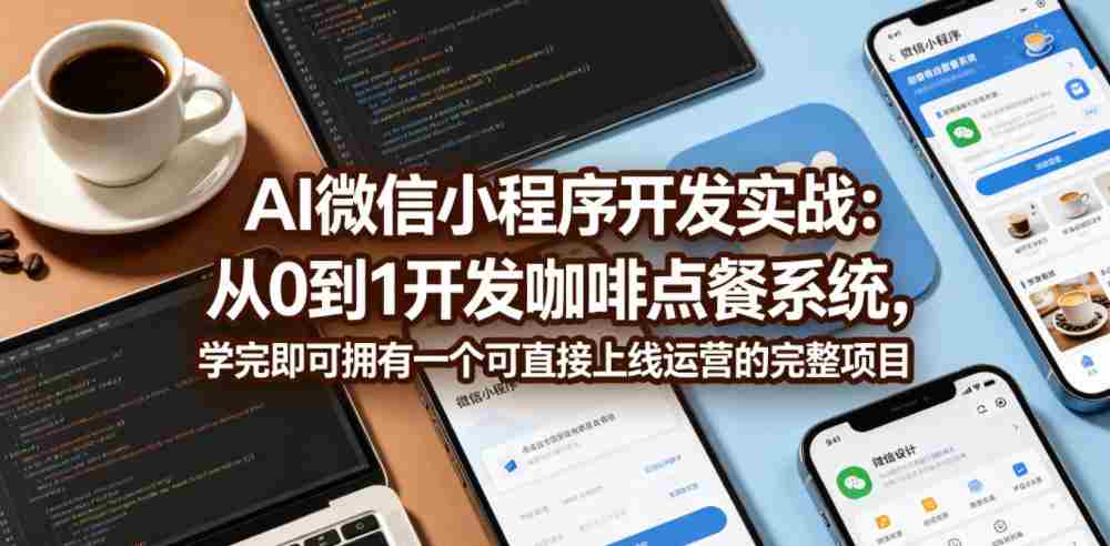 AI微信小程序开发实战：从0到1开发咖啡点餐系统，学完即可拥有一个可直接上线运营的完整项目-副业部