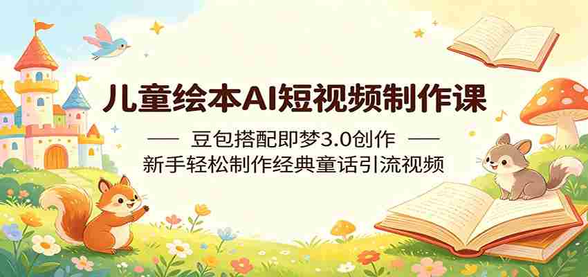 儿童绘本AI短视频制作课:豆包搭配即梦3.0创作,新手轻松制作经典童话引流视频-副业部