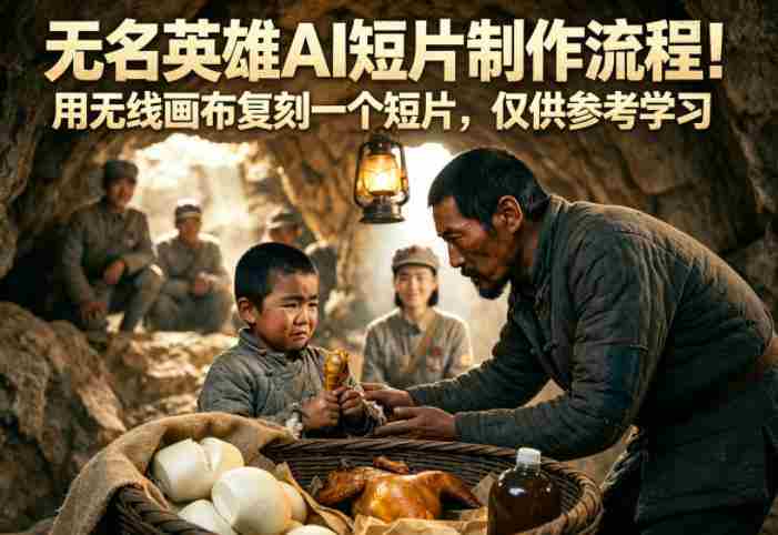 无名英雄AI短片制作流程！用无线画布复刻一个短片，仅供参考学习-副业部