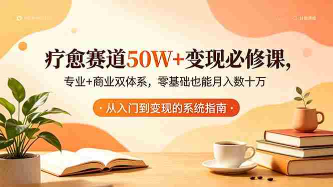 （18523期）疗愈赛道50W+变现必修课，专业+商业双体系，零基础也能月入数十万-副业部