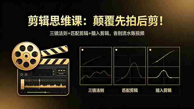 （18285期）剪辑思维课：颠覆先拍后剪！三镜法则+匹配剪辑+插入剪辑，告别流水账视频-副业部
