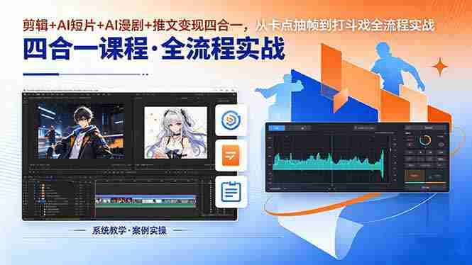 （18463期）剪辑+AI短片+AI漫剧+推文变现四合一，从卡点抽帧到打斗戏全流程实战-副业部