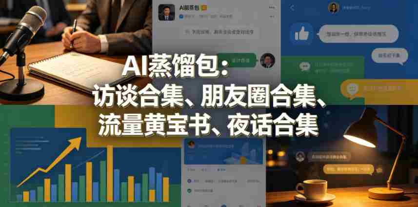AI蒸馏包：访谈合集、朋友圈合集、流量黄宝书、夜话合集【文档】-副业部